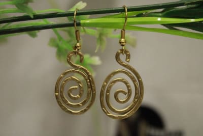 Brass Earrings In Jalebi Shape thumbnail 1
