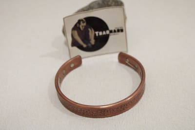 Copper Cuff In Etched Star Design thumbnail 5