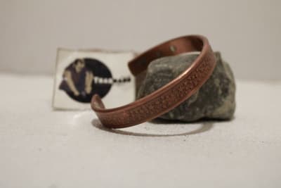 Copper Cuff In Etched Star Design thumbnail 6