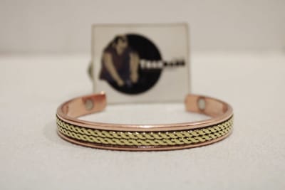 Magnetic Copper Cuff With Dual Brass Rope Design thumbnail 1