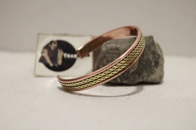 Magnetic Copper Cuff With Dual Brass Rope Design thumbnail 3