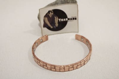 Copper Cuff In Etched Square Design thumbnail 2