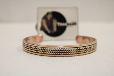 Magnetic Copper Cuff With Silver Copper & Brass Rope Design thumbnail 1