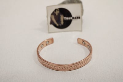 Magnetic Copper Cuff With Thin Etched Design thumbnail 3