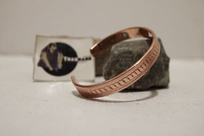 Magnetic Copper Cuff With Thin Etched Design thumbnail 4