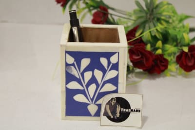 Bone Inlay Blue Pen Holder thumbnail 3