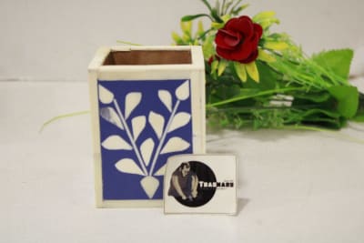 Bone Inlay Blue Pen Holder thumbnail 2