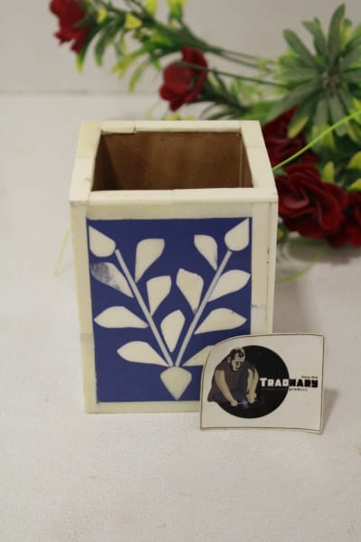 Bone Inlay Blue Pen Holder thumbnail 5