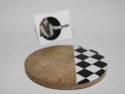 RESIN INLAY COASTER IN B&W PATTERN thumbnail 3