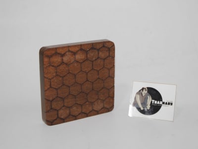 SOLID WOODEN COASTER IN HEXAGON PATTERN thumbnail 1