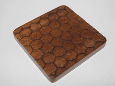 SOLID WOODEN COASTER IN HEXAGON PATTERN thumbnail 3