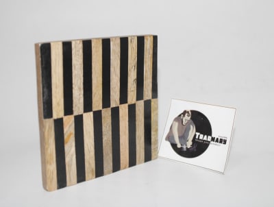 RESIN INLAY COASTER IN BLACK LINING DESIGN thumbnail 2