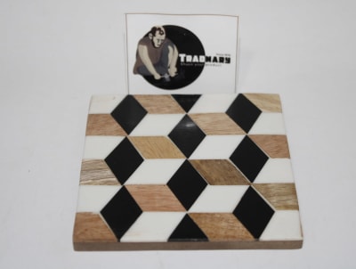 RESIN INLAY COASTER IN 3D CUBE DESIGN thumbnail 2
