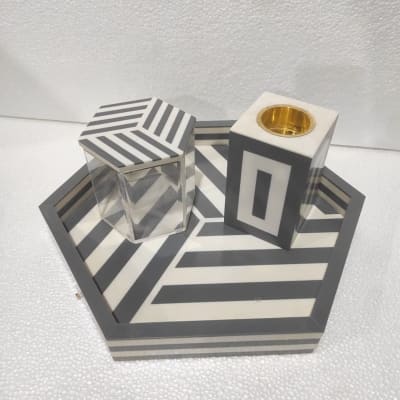 Resin Inlay Incense Burner In Hexagon Shape thumbnail 2
