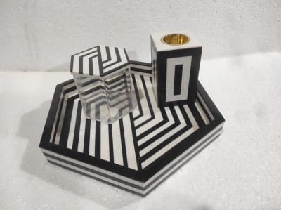 Resin Inlay Incense Burner In Hexagon Shape thumbnail 3