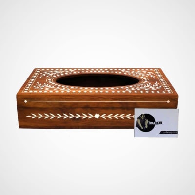 Mother of pearl Inlay Wooden Tissue Box thumbnail 2