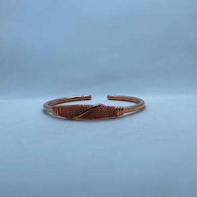 Rose Gold Copper Cuff With Twisted Design thumbnail 1