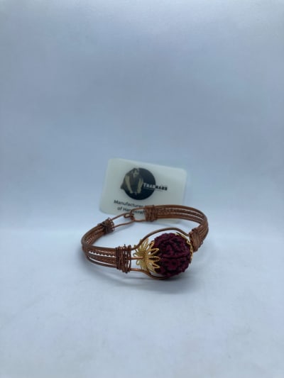 Copper Cuff With Natural Rudraksha Design thumbnail 3