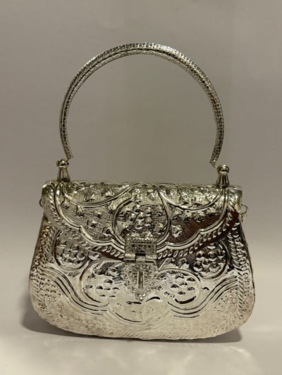 Silver Brass Clutch thumbnail 1
