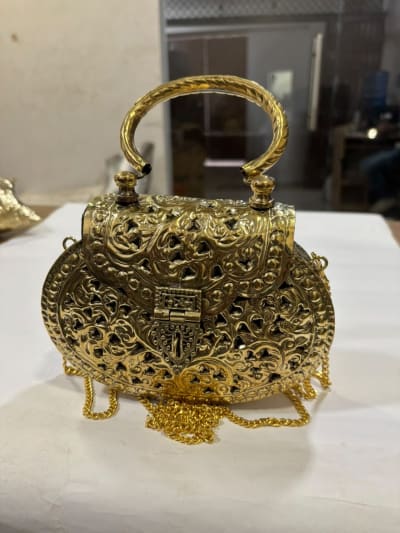 Golden Brass Handle Clutch thumbnail 1