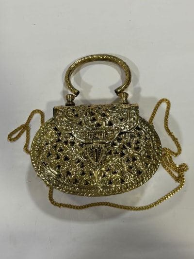 Golden Brass Handle Clutch thumbnail 2