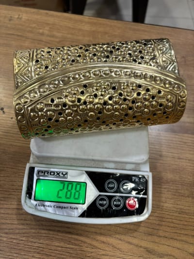 Gold Brass Clutch With Chain thumbnail 3