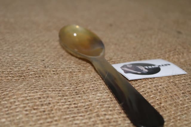 Handmade Lite Brown Bowl Horn Spoon in Horn manufactured in India