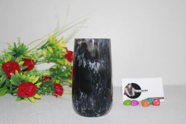 Handmade Black Resin Flower Pot in Resin  manufactured in India