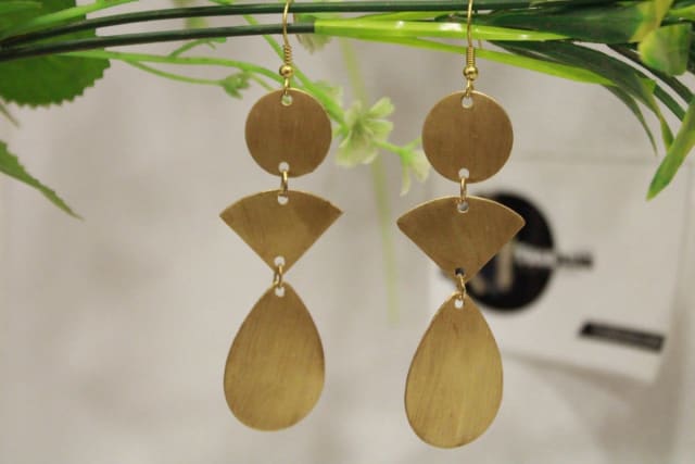 Handmade Brass Earrings In Cone & Circle Shape in Brass manufactured in India