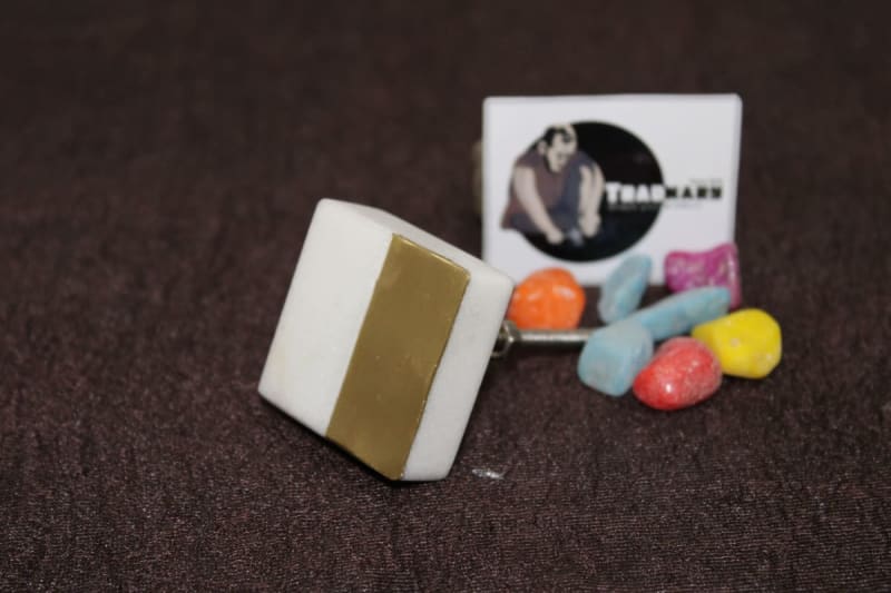 Square Marble and Brass Knob — Marble and Brass