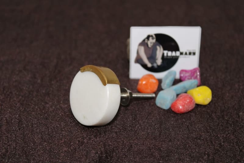 Resin and Brass Round Circle Knob — Resin and Brass