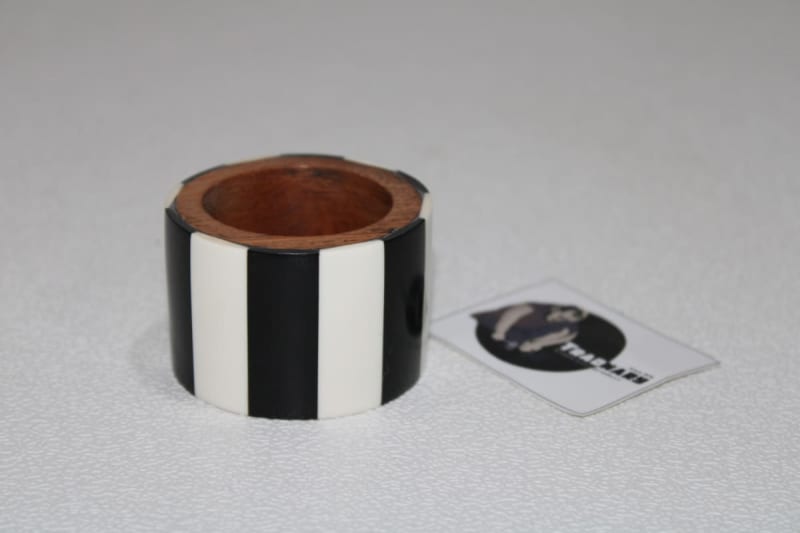 Black And White Resin Napkin Ring — Resin