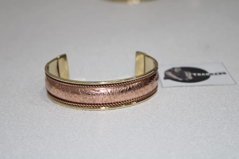 Brass Cuff With Copper Design — Brass