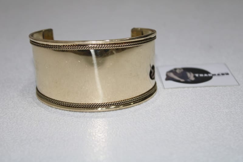 Dual Rope Design Simple Brass Cuff — Brass