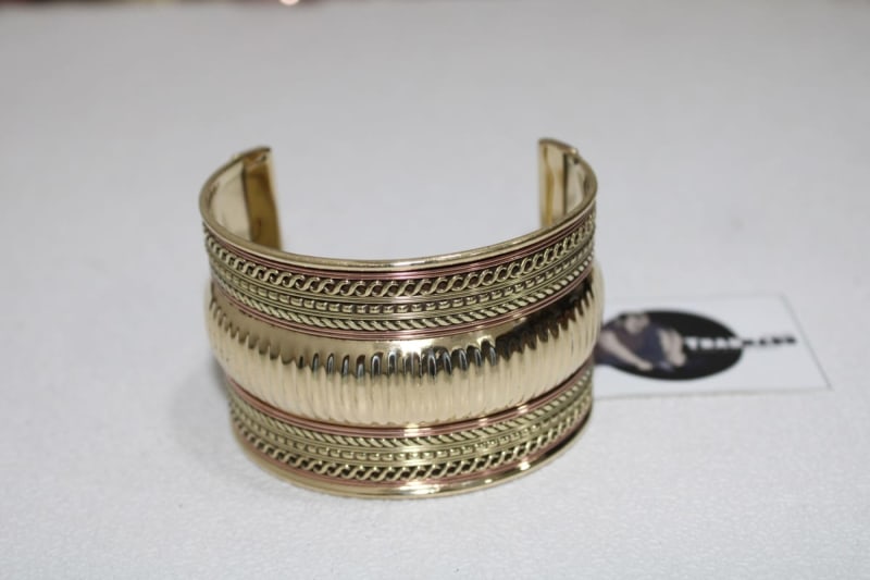 Four Copper Rope Design Brass Cuff — Brass
