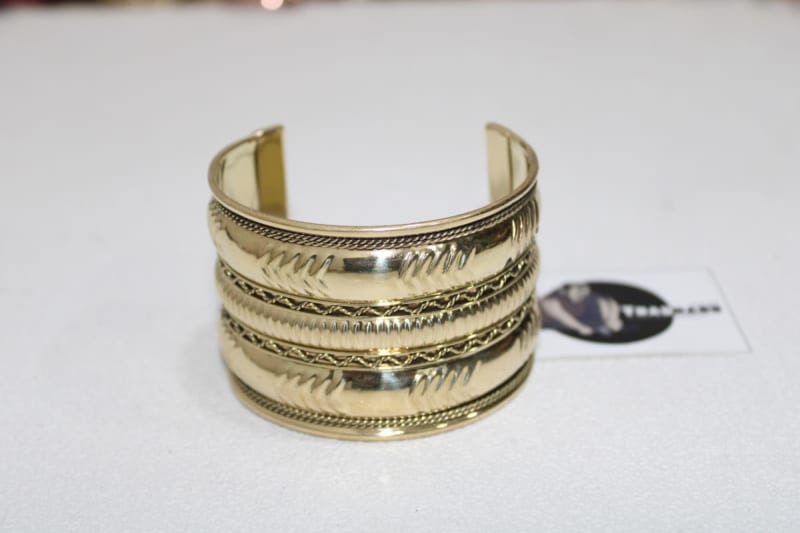 Wide Brass Cuff Bracelet