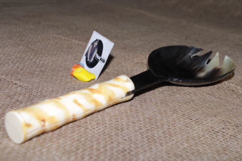 Spork Horn Spoon With Bone Handle — Horn and Bone