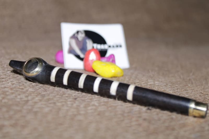 Metal Smoking Pipe — Wood & Brass