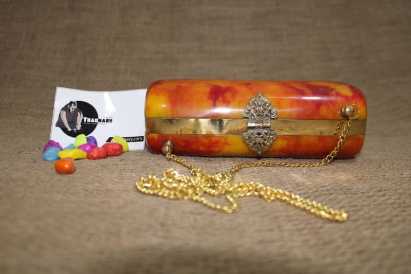 Resin and Brass Clutch Handbag