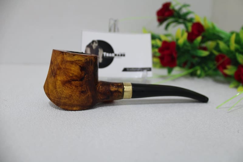 Canadian Wooden Smoking Pipe — Wood & Brass