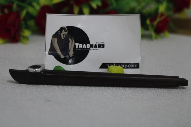 Black Wood Dokha Pipe — Wood & Metal