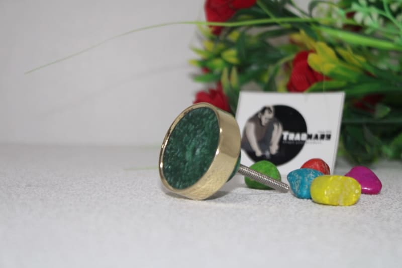 Brass and green resin — Brass/resin