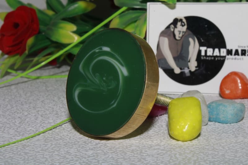 Green Resin With Brass — N/A