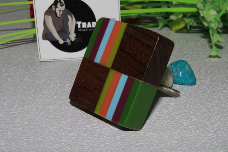 Square Resin and Square Wood Knob — Wood & Resin