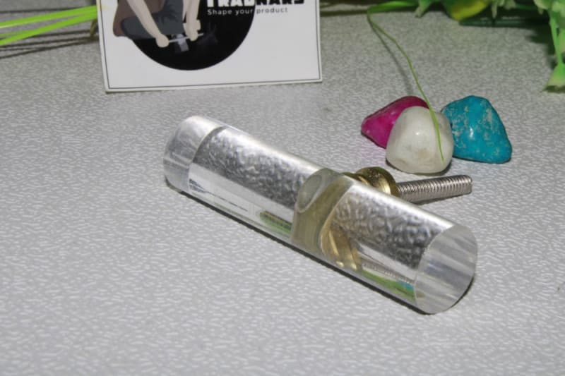 Cylinder White Resin Knob — Resin