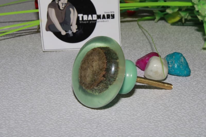 Round Knob with Wood Slice — Resin & Wood