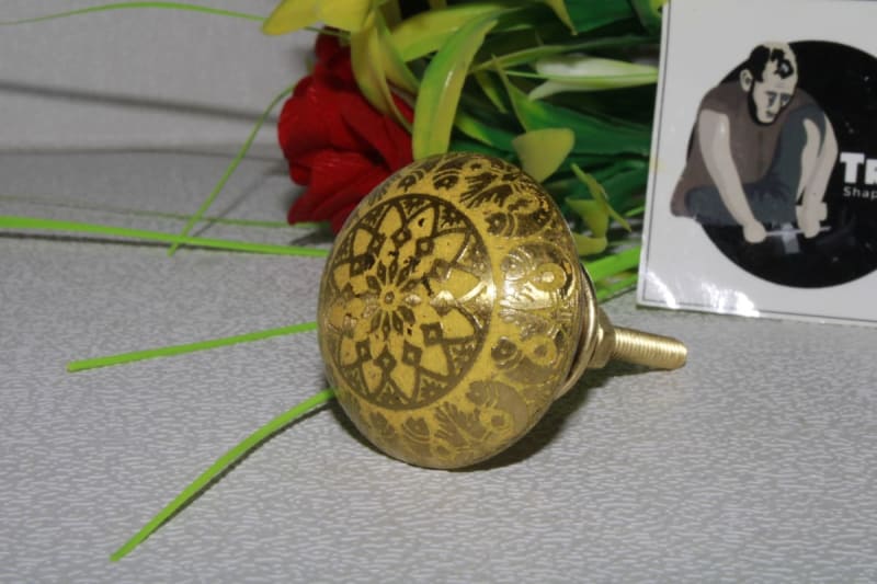 Yellow Brass Knob — Brass