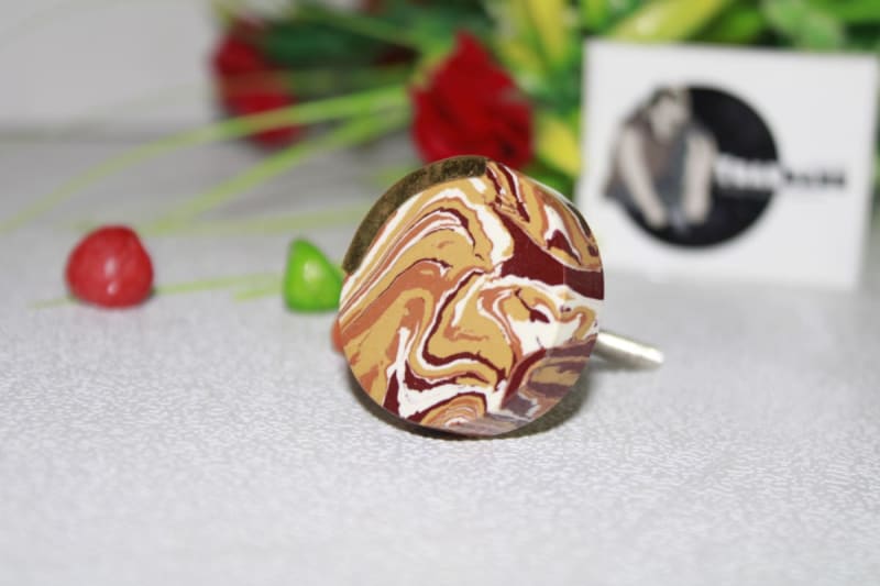 Knob In Colorful Marble — Marble