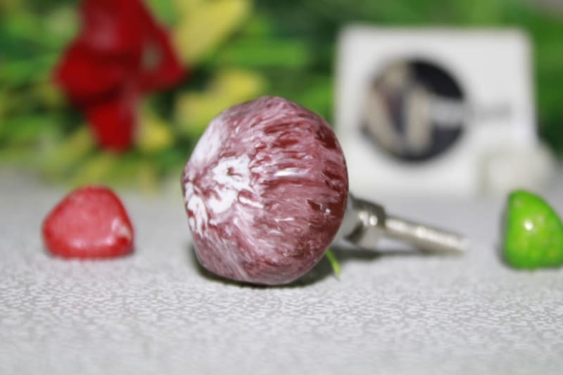 Pink And Whitish Mixed Resin Knob — Resin
