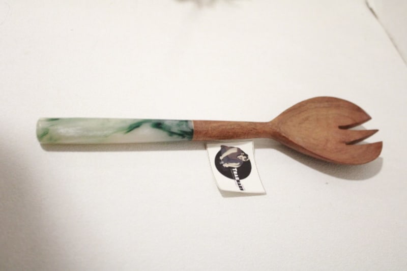 Wooden spoon With Resin Handle — Wood & Resin